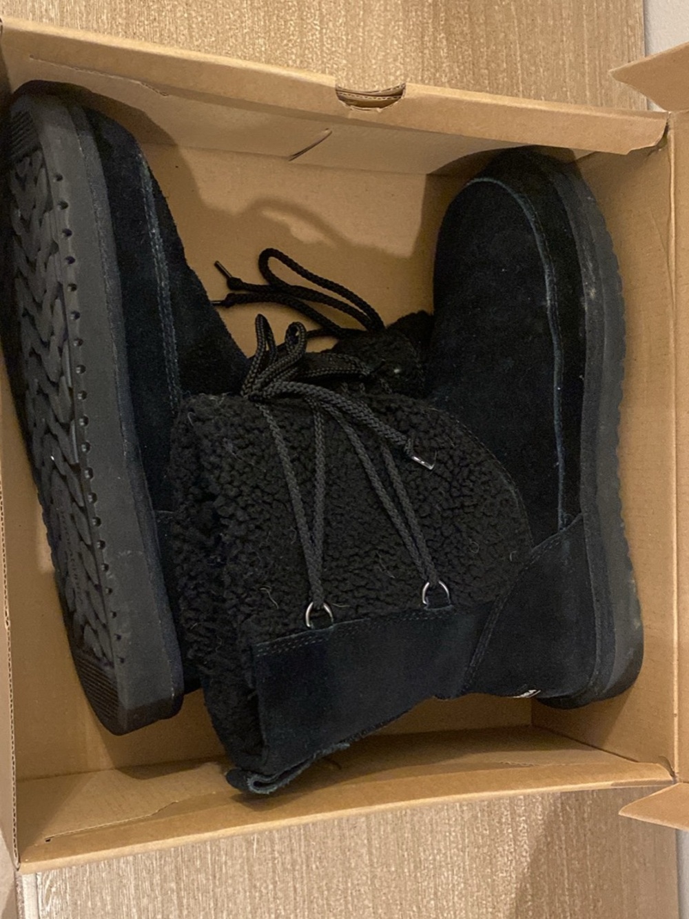 Koolaburra Black Suede Pull-On Winter Boots